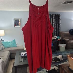 Maurices Red High Neck Tank Top Size 1